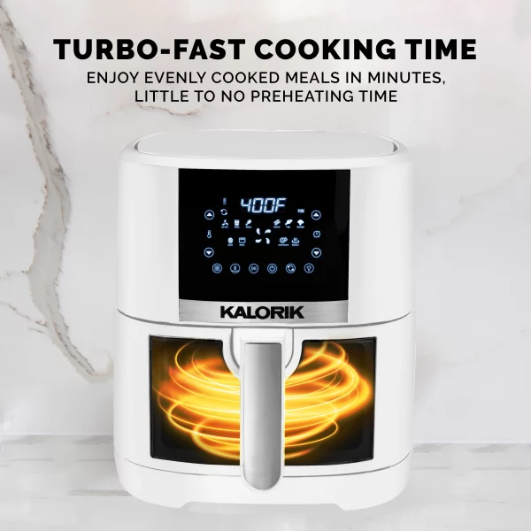 Kalorik® 5 Quart Air Fryer with Ceramic Coating and Window, New, 13.5 in
