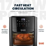 SAKI Smart WiFi Air Fryer 13-Quart, 8 Cooking Functions, RA018AF, Black