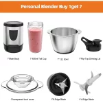Blender and Food Processor Combo, LINKChef 2 in 1 Multifunctional Food Fruit Meat Blender, 1.2L Food Chopper