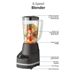 Mainstays 6-Speed Blender with 48 oz/1.5 L Pitcher, Black, New