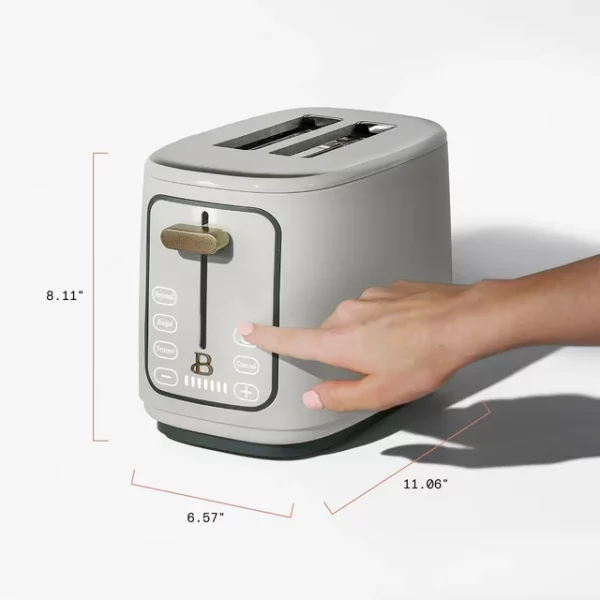 Beautiful 2-Slice Toaster with Touch-Activated Display, White Icing by Drew Barrymore
