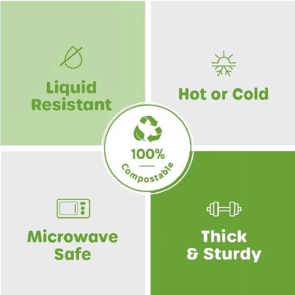 Comfy Package 9? Compostable Round Paper Plates Heavy Duty Plate, 250-Pack