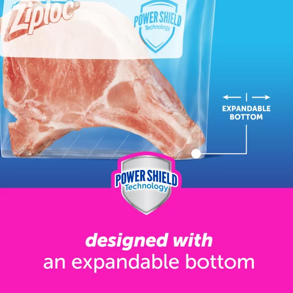 Ziploc® Brand Slider Freezer Bags with Power Shield Technology, Quart, 34 Count