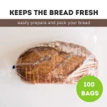 FUNSTITUTION Clear Plastic Bags Reusable Bread Storage with Twist Ties 100 Pack
