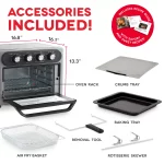 Dash Chef Series 7 in 1 Convection Air Fryer Oven With Non-Stick Fry Basket, Baking Pan & Rack, 23L, 1500 Watt