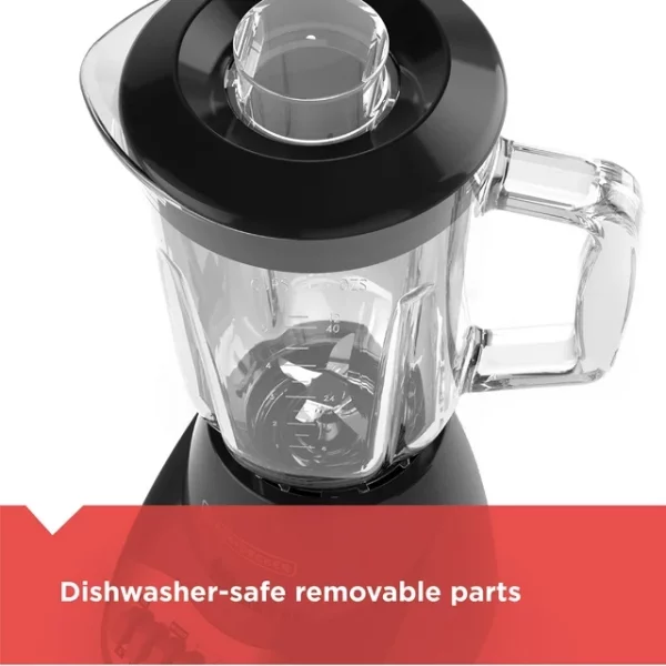 BLACK + DECKER 10-Speed Blender, 550 Watts, 50 Oz (6.25-cup) Glass Blending Jar, Black, BL2010BG
