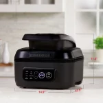 George Foreman Beyond Grill 7in1 Electric Indoor Grill and 6 Qt Air Fryer, Black, MCAFD800D