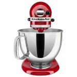 Artisan 5 Qt. 10-Speed Empire Red Stand Mixer with Flat Beater, 6-Wire Whip and Dough Hook Attachments