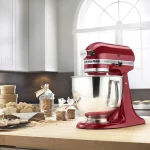 Artisan 5 Qt. 10-Speed Empire Red Stand Mixer with Flat Beater, 6-Wire Whip and Dough Hook Attachments
