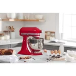 Artisan 5 Qt. 10-Speed Empire Red Stand Mixer with Flat Beater, 6-Wire Whip and Dough Hook Attachments