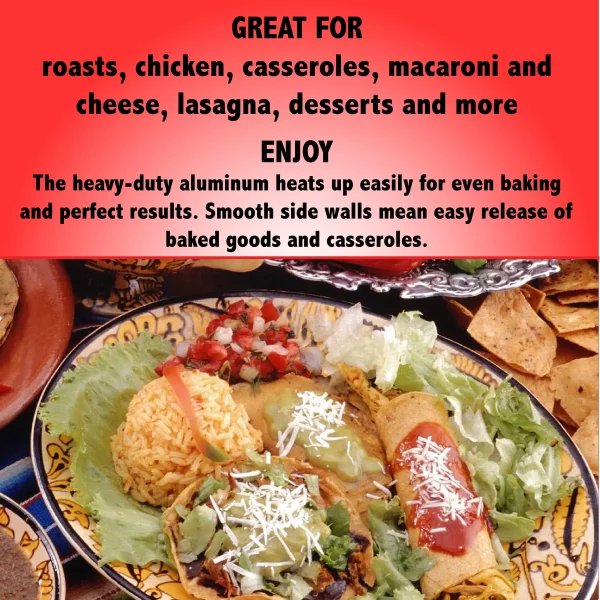 Handi-Foil Heavy Duty Aluminum Roaster & Baker Pan 2 Count