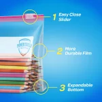 Ziploc Brand Slider Storage Quart Bags with Power Shield Technology, 20 Count