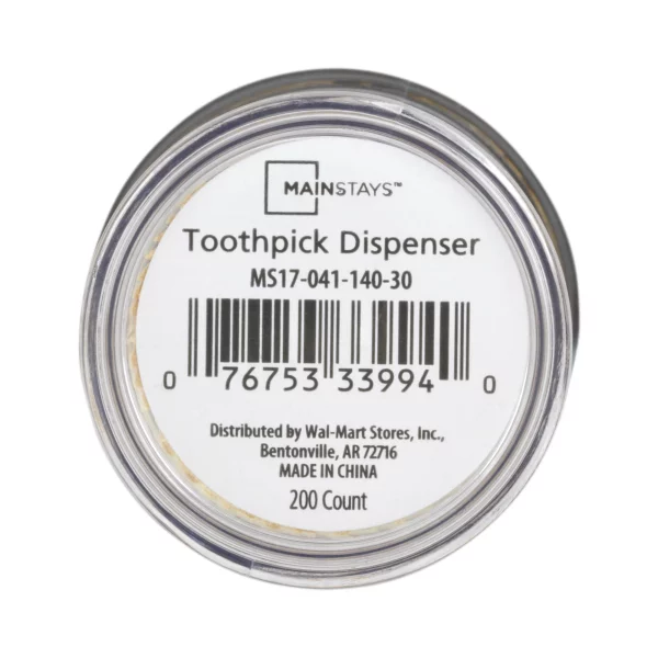 Mainstays 200-Piece Wooden Toothpicks Bundle with Clear Plastic Container