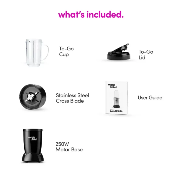 Magic Bullet 4 Piece Personal Blender MBR-0401WM – Black