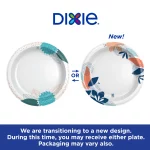Dixie Disposable Paper Plates, Multicolor, 10 in, 50 Count