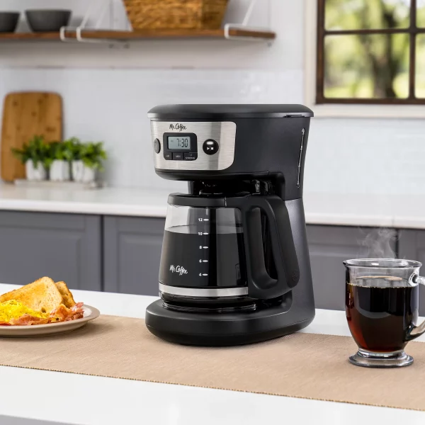 Mr. Coffee® 12-Cup Programmable Coffee Maker with Strong Brew Selector, Stainless Steel
