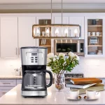 Kognita 12 Cup Coffee Maker, Programmable Coffee Machine & Ice Tea Maker with Glass Carafe, Drip Coffee Pot, Auto Keep Warm, Anti-Drip, 900W Quick Brew, Strength Control, Black and Silver