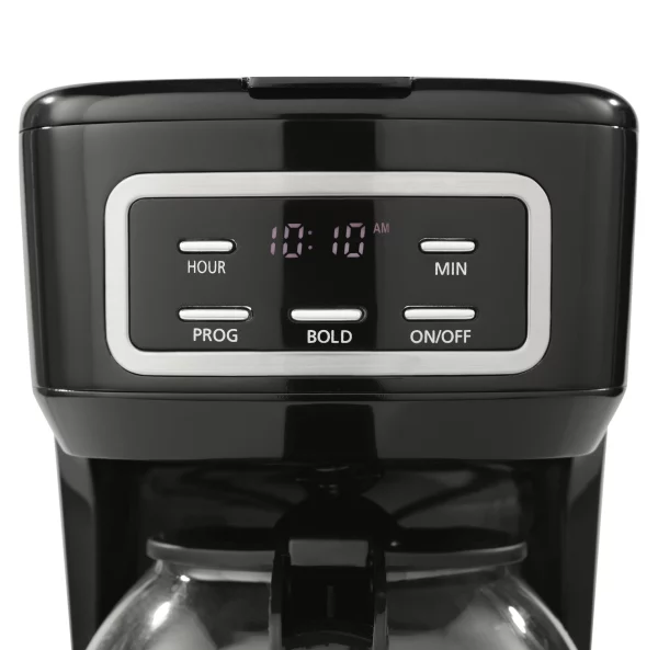 Mainstays Black 12-Cup Programmable Coffee Maker, 1.8 Liter Capacity, New