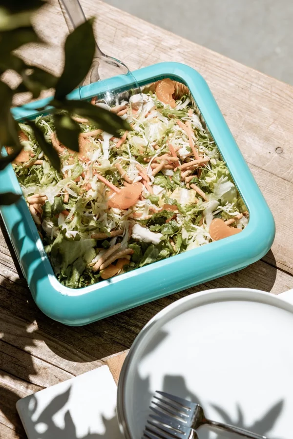 Fancy Panz Plastic 8" x 8" Aqua Foil Pan Carrier 1pk