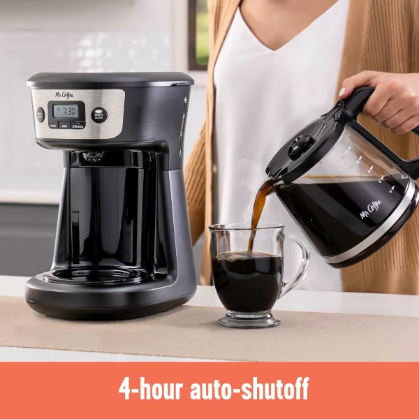 Mr. Coffee® 12-Cup Programmable Coffee Maker with Strong Brew Selector, Stainless Steel