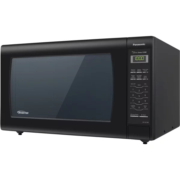 Panasonic 1.6 Cu. ft. Countertop Microwave Oven with Inverter Technology, Black NN-SN736B, New