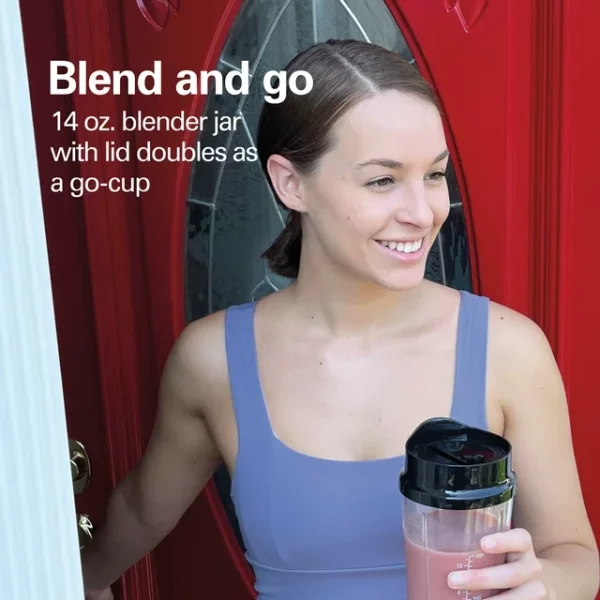 Hamilton Beach Personal Blender with Travel Lid for Smoothies and Shakes, Portable, Fits Most Car Cup Holders, Black, 51101