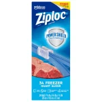 Ziploc® Brand Slider Freezer Bags with Power Shield Technology, Quart, 34 Count