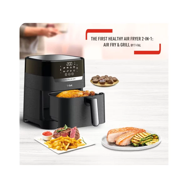 T-fal Easy Fry & Grill XL 2-in-1 Air Fryer Combo, 4.4 quart