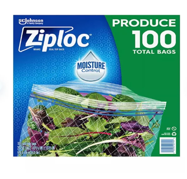 Ziploc Produce Bags w/ Seal Top (100 ct.)