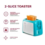 Holstein Housewares 2-Slice Toaster Teal with Defrost and Reheat Function