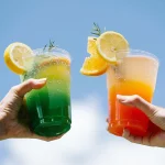 BagDream 50 Pack 24 oz Clear Plastic Cups with Lids, Disposable Clear Drink Cups with Lids for Party