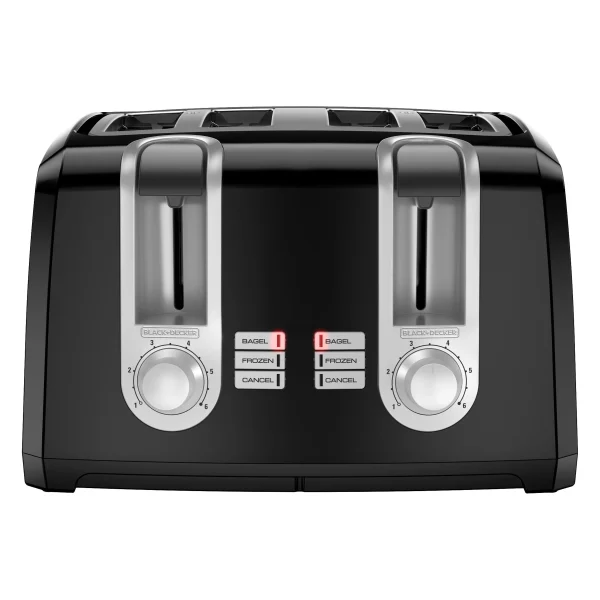 Black & Decker 4 Slice Toaster, Extra Wide Slots, Black, T4569B