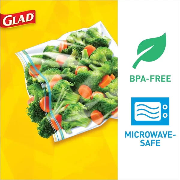 Glad Zipper Food Storage Freezer Bags, Gallon Size, 20 Count