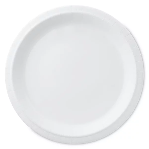 Great Value Everyday Strong, Soak Proof, Microwave Safe, Disposable Paper Plates, 10", White, 100 Count
