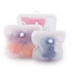 Ecoberi Reusable Food Storage Bags, Silicone, Microwave, Dishwasher Safe, Pack of 3
