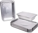 Displastible Disposable Aluminum Pans with Lids Freezer and Oven-Safe 2.25 Pans 10 Pack