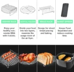 Lychee 12-Piece Air Fryer Accessory Set 3.8QT - 5.8QT