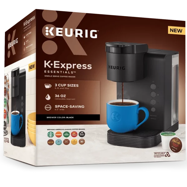 Keurig K-Express Essentials Single Serve K-Cup Pod Coffee Maker, Black