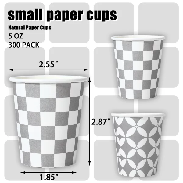 Lamosi Disposable Paper Cups Mouthwash Cups Espresso Cups Gray, 5 oz, 300 Count