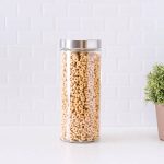 67 oz. X-Large Round Glass Canister With Stainless Steel Lid