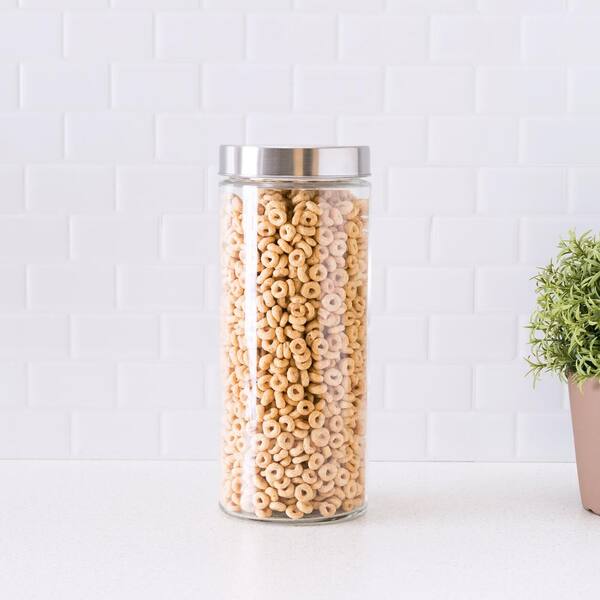 67 oz. X-Large Round Glass Canister With Stainless Steel Lid