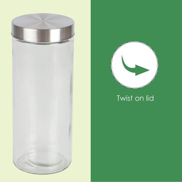 67 oz. X-Large Round Glass Canister With Stainless Steel Lid