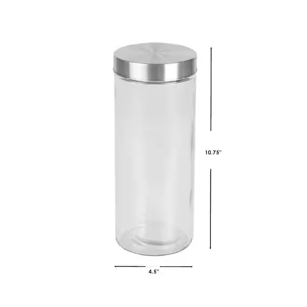 67 oz. X-Large Round Glass Canister With Stainless Steel Lid