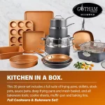 20-Piece Aluminum Ti-Ceramic Nonstick Cookware and Bakeware Set in Graphite