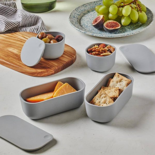 14-Piece Glass Food Storage Set Gray