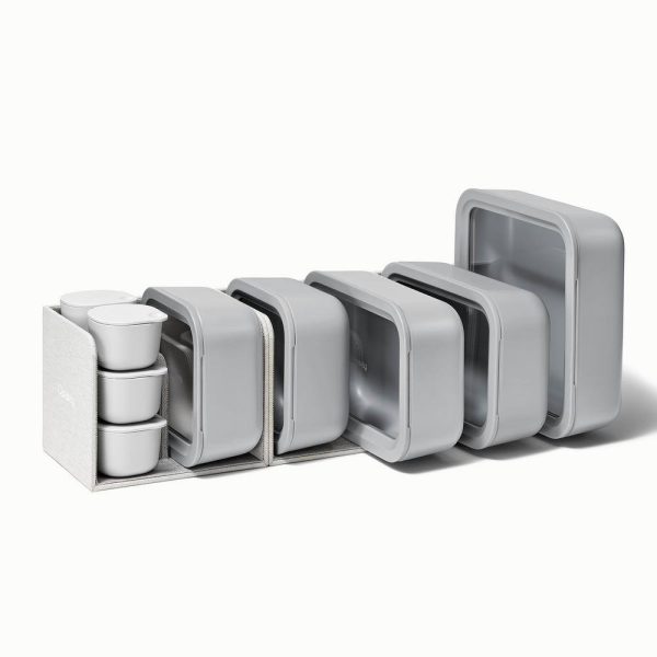14-Piece Glass Food Storage Set Gray
