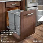 50 qt. Pantry Organizer Pull-Out Waste Container Soft-Close, Gray
