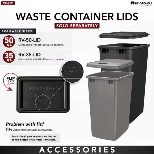 50 qt. Pantry Organizer Pull-Out Waste Container Soft-Close, Gray