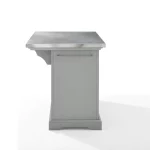 Julia Gray Kitchen Island with Towel Rack