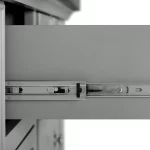 Julia Gray Kitchen Island with Towel Rack